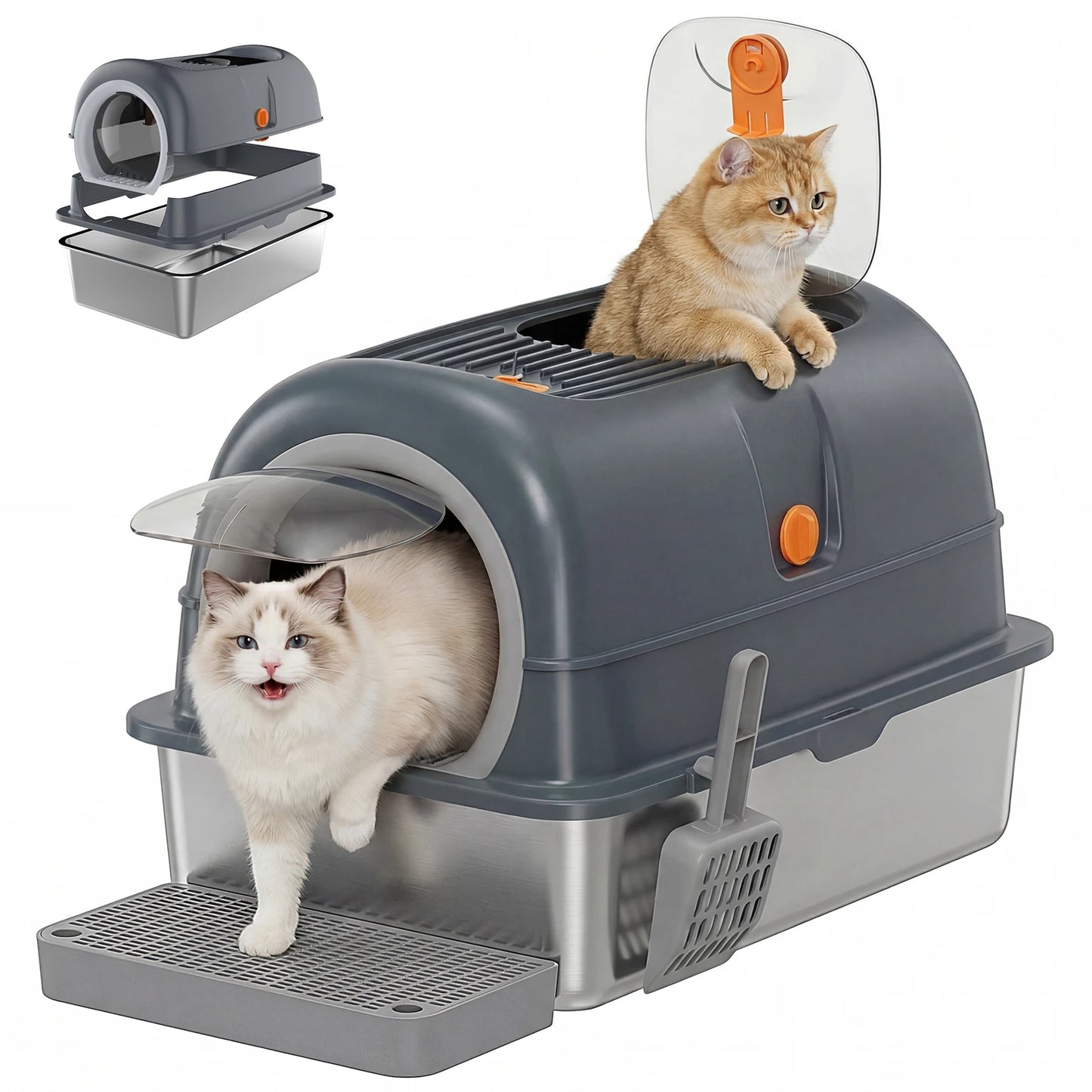 SteelGuard™ XL Stainless Litter Box