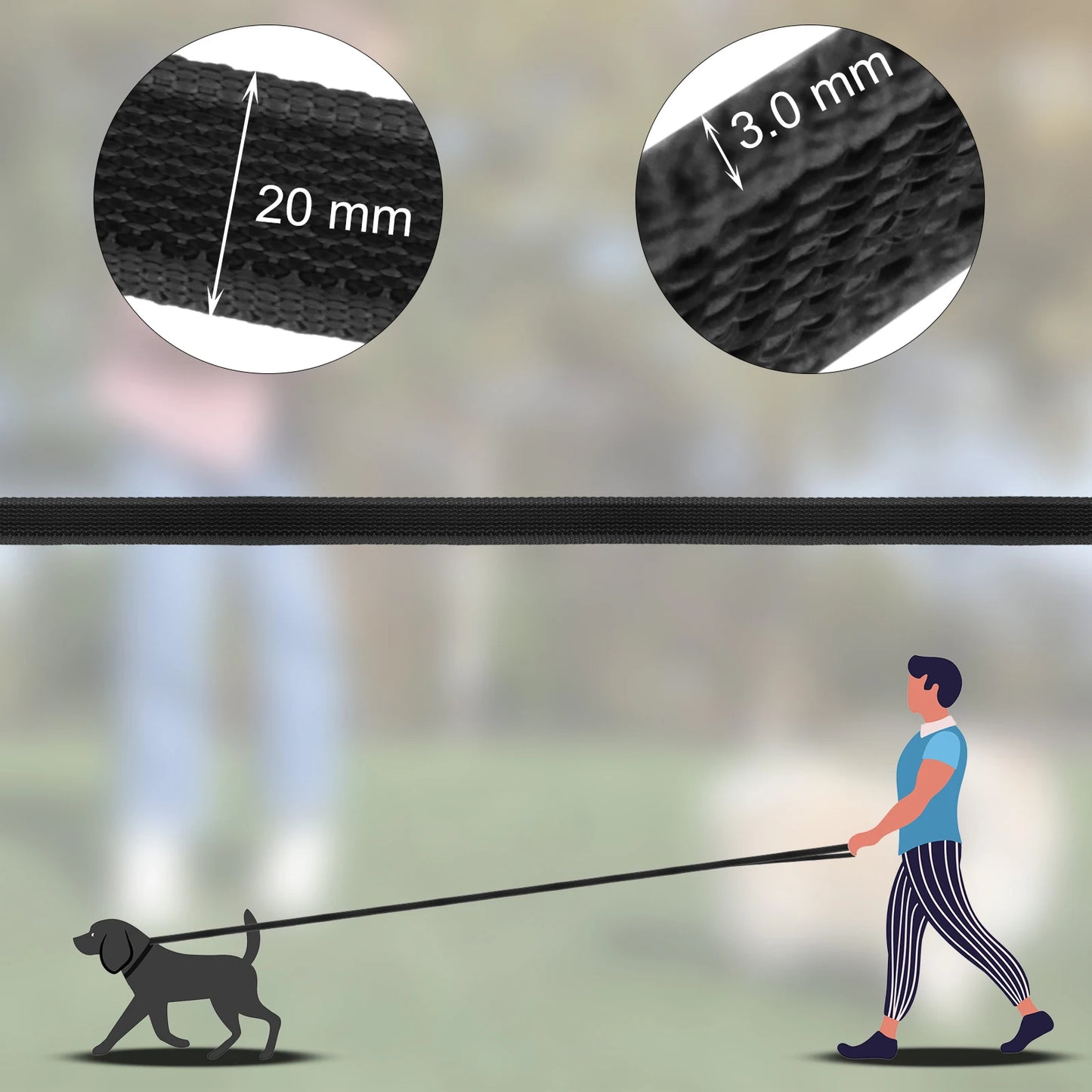 1.5M/2M/5M/3M/15M Medium Small Long Dog Leash Latex Silk Easy and Convenient Training Big Dual Color Dog Leash 10 Meters
