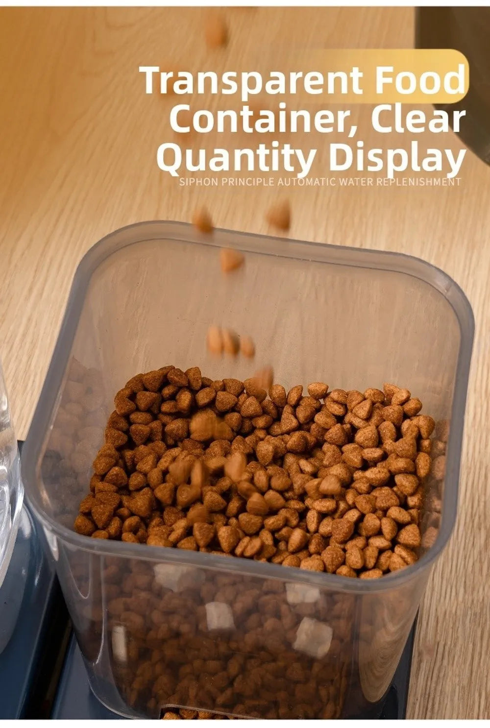 1.2L/1.5L Pet Automatic Feeder Large Capacity 2 Styles Cat Dog Water Dispenser Feeder Set Plastic 3 Colors