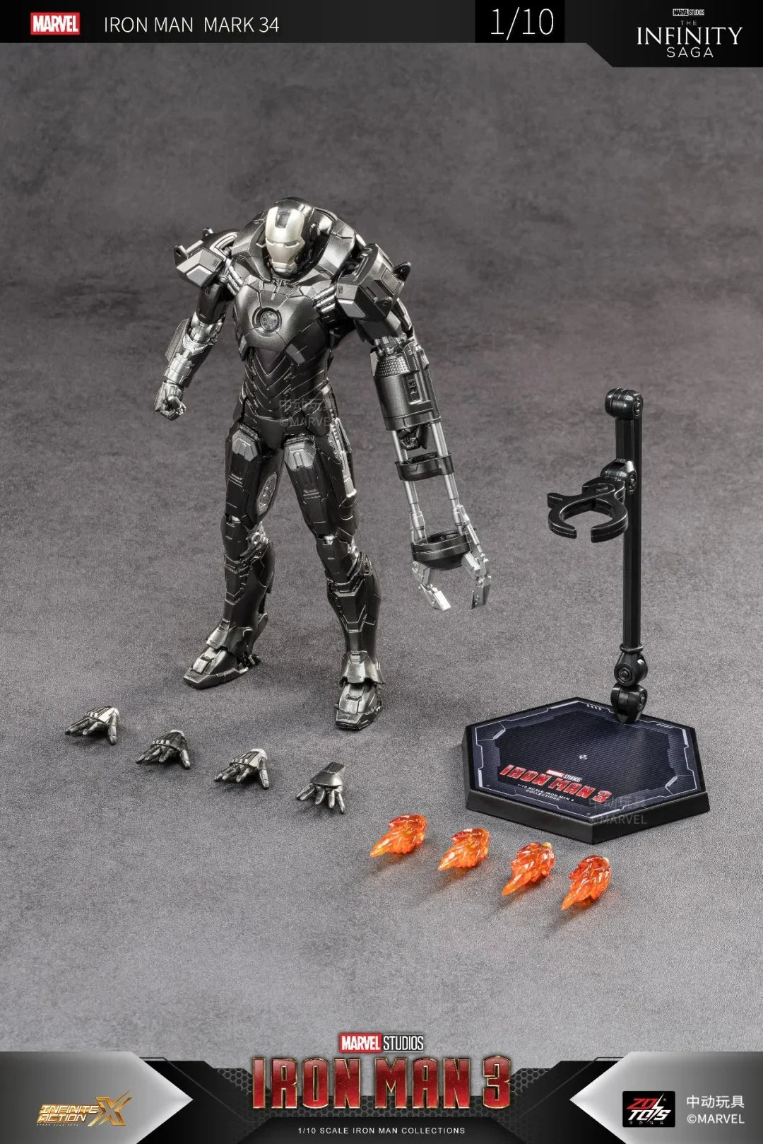 ZD Original Iron Man MK8 MK31 MK32 Piston Romeo MK10 MK19 Tiger 1/10 Armor Marvel legends Avengers Action Figure Toys Model Gift