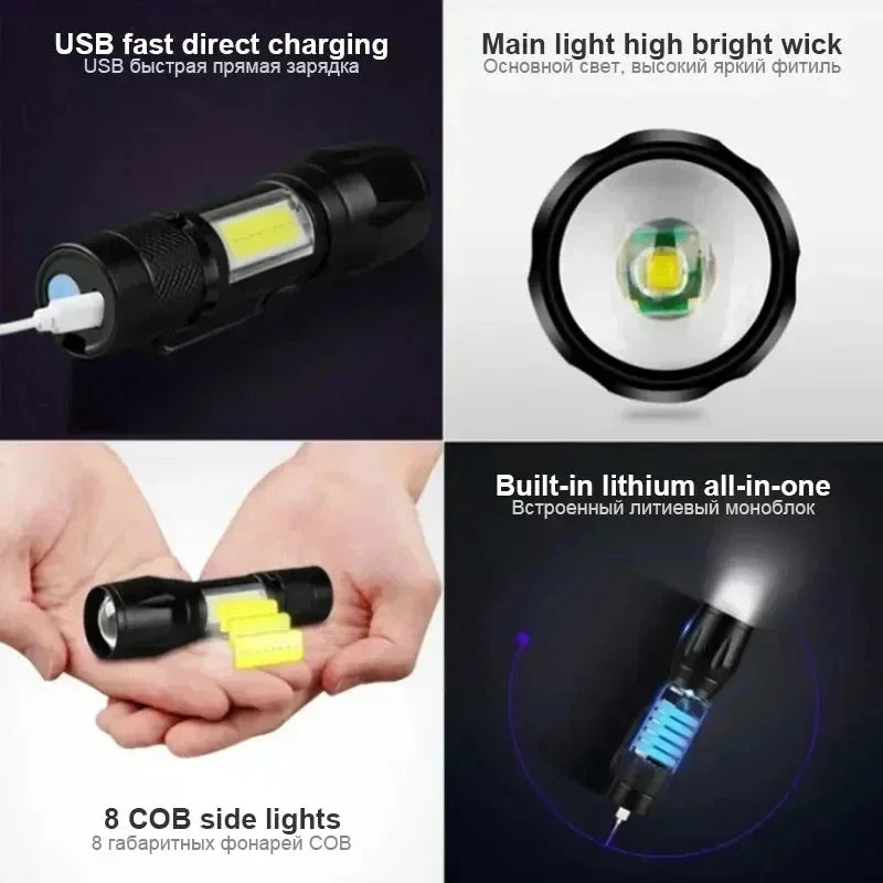 Rechargeable Zoom LED Flashlight
