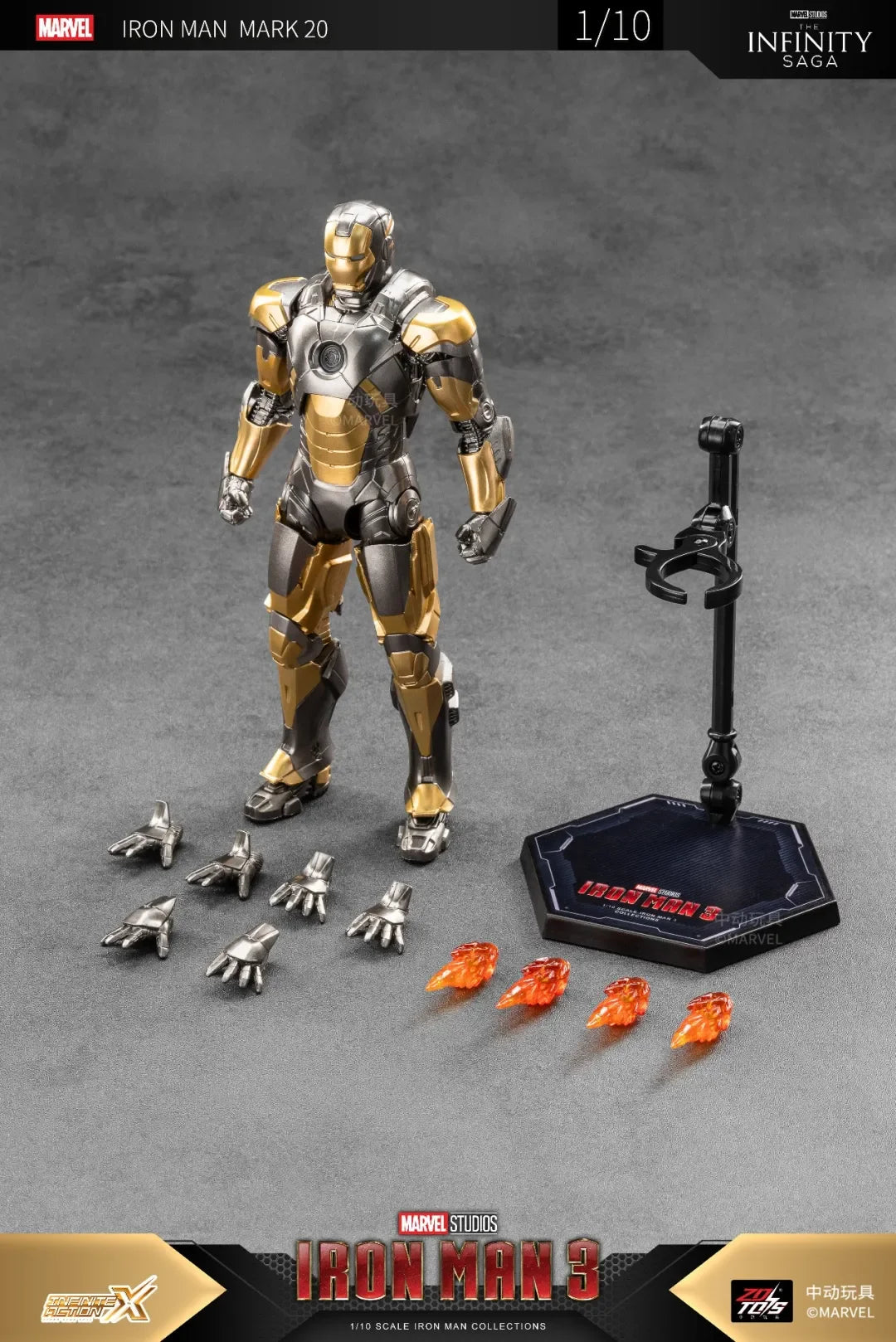 ZD Original Iron Man MK8 MK31 MK32 Piston Romeo MK10 MK19 Tiger 1/10 Armor Marvel legends Avengers Action Figure Toys Model Gift