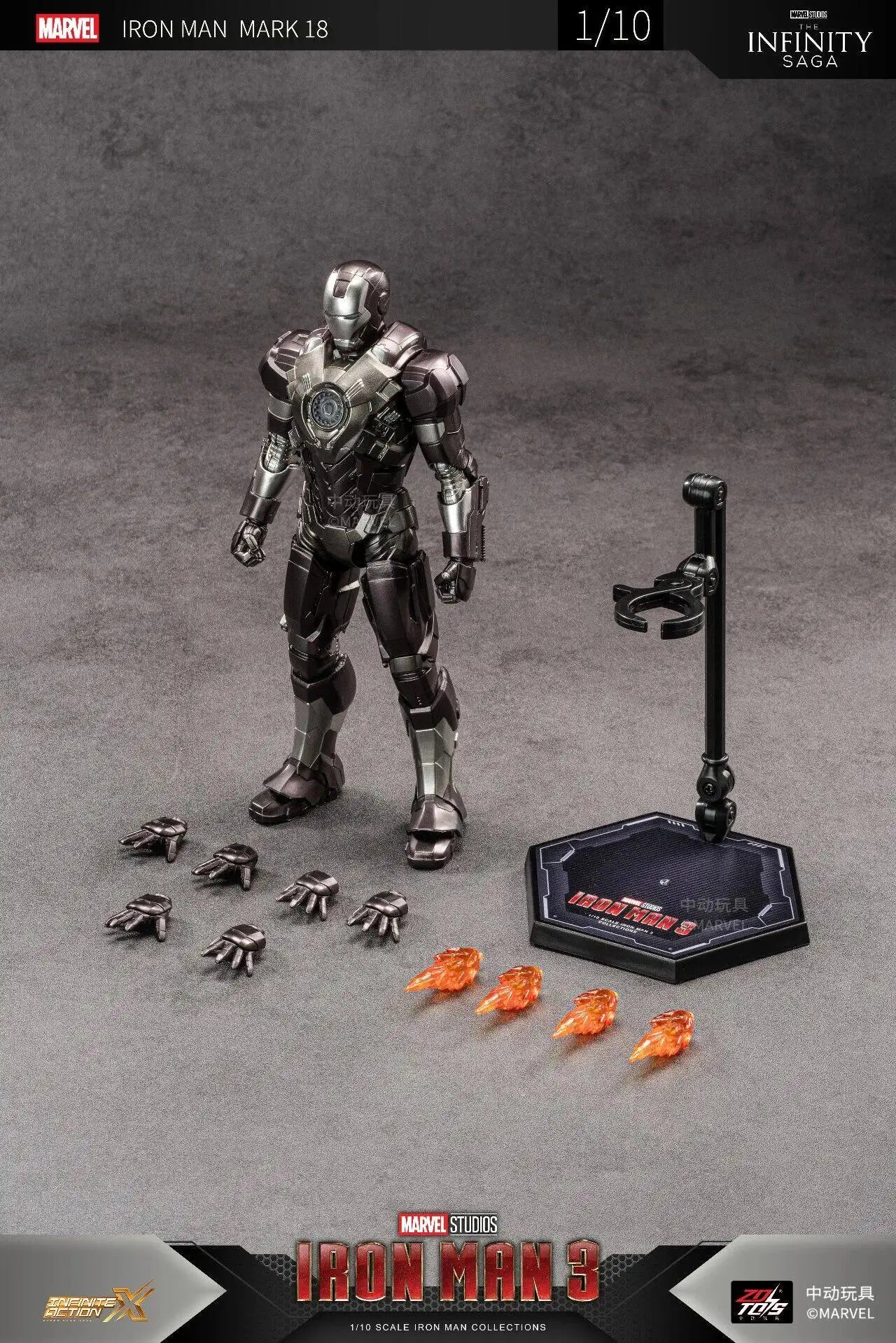 ZD Original Iron Man MK8 MK31 MK32 Piston Romeo MK10 MK19 Tiger 1/10 Armor Marvel legends Avengers Action Figure Toys Model Gift
