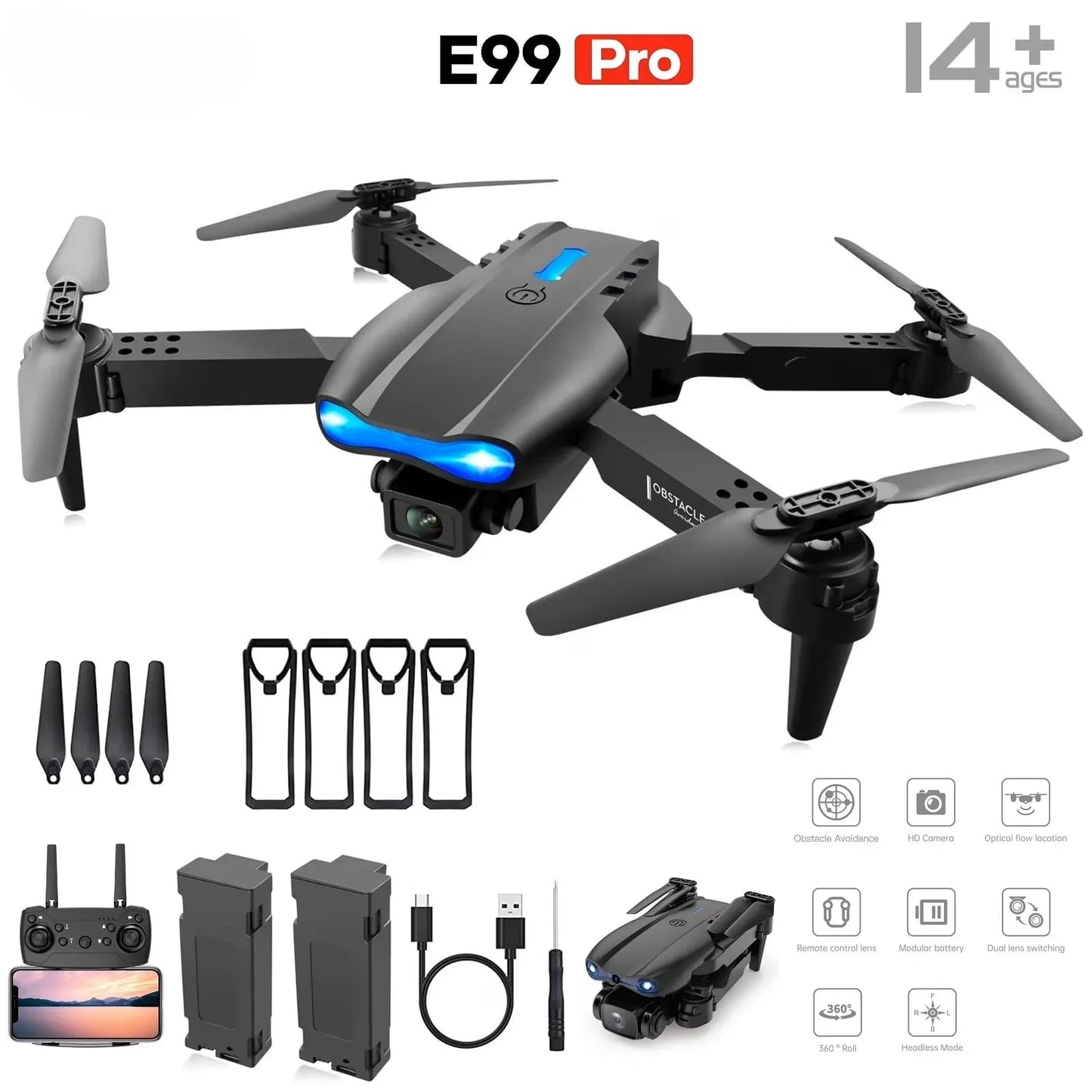 SkyVision™ E88 Pro Max Foldable Drone with Dual Cameras