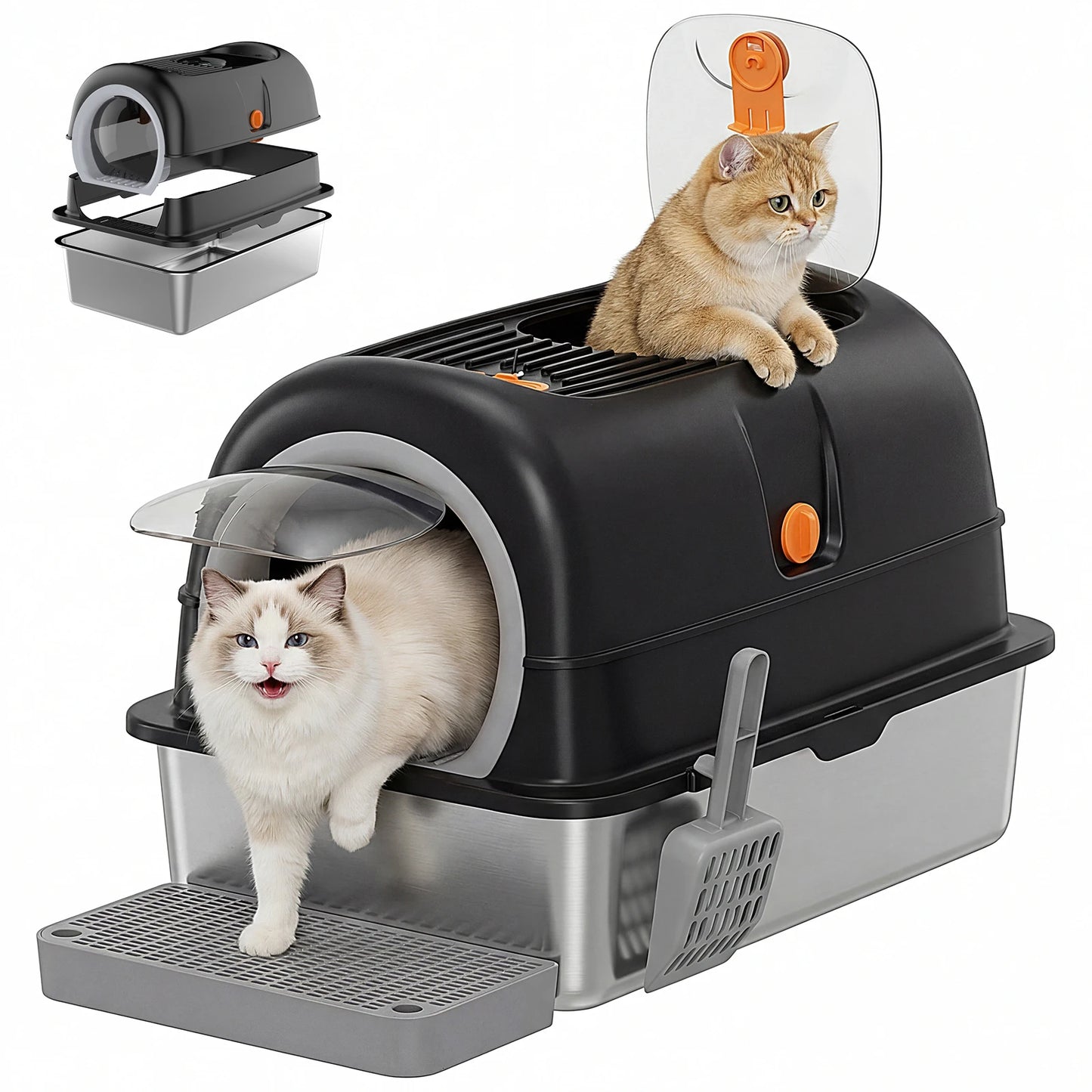 SteelGuard™ XL Stainless Litter Box