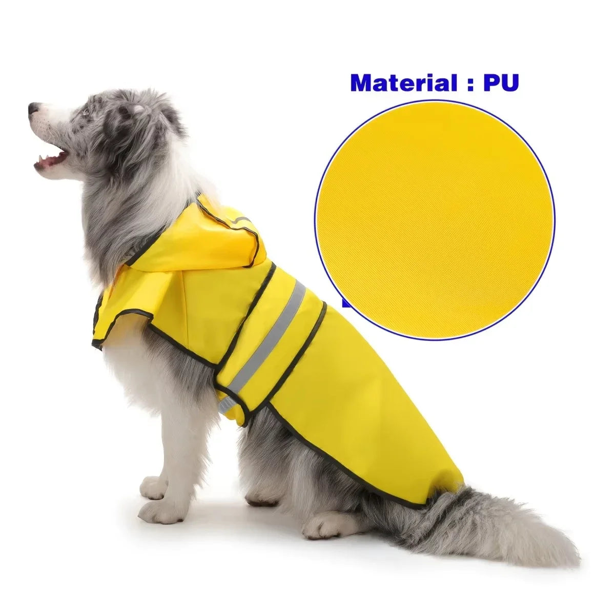 Keep Your Pet Dry And Comfortable - Adjustable Waterproof Windproof Dog Raincoat  Double-Layer Yellow Raincoat With Two-Way Wear