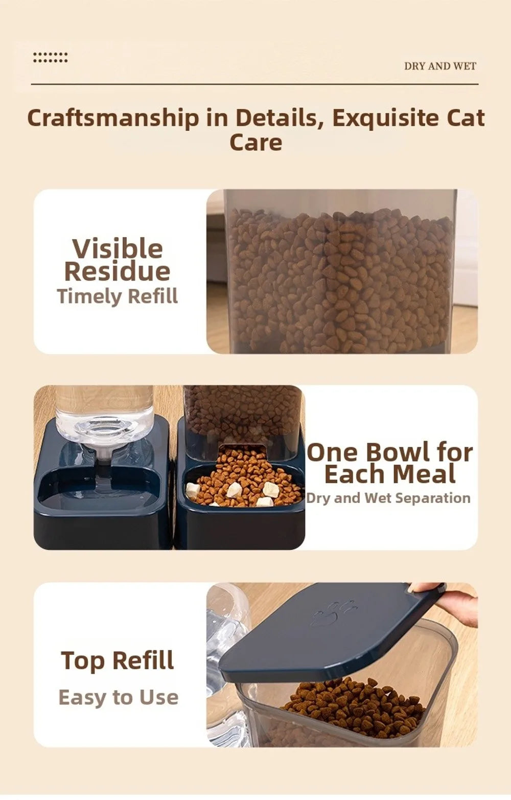 1.2L/1.5L Pet Automatic Feeder Large Capacity 2 Styles Cat Dog Water Dispenser Feeder Set Plastic 3 Colors
