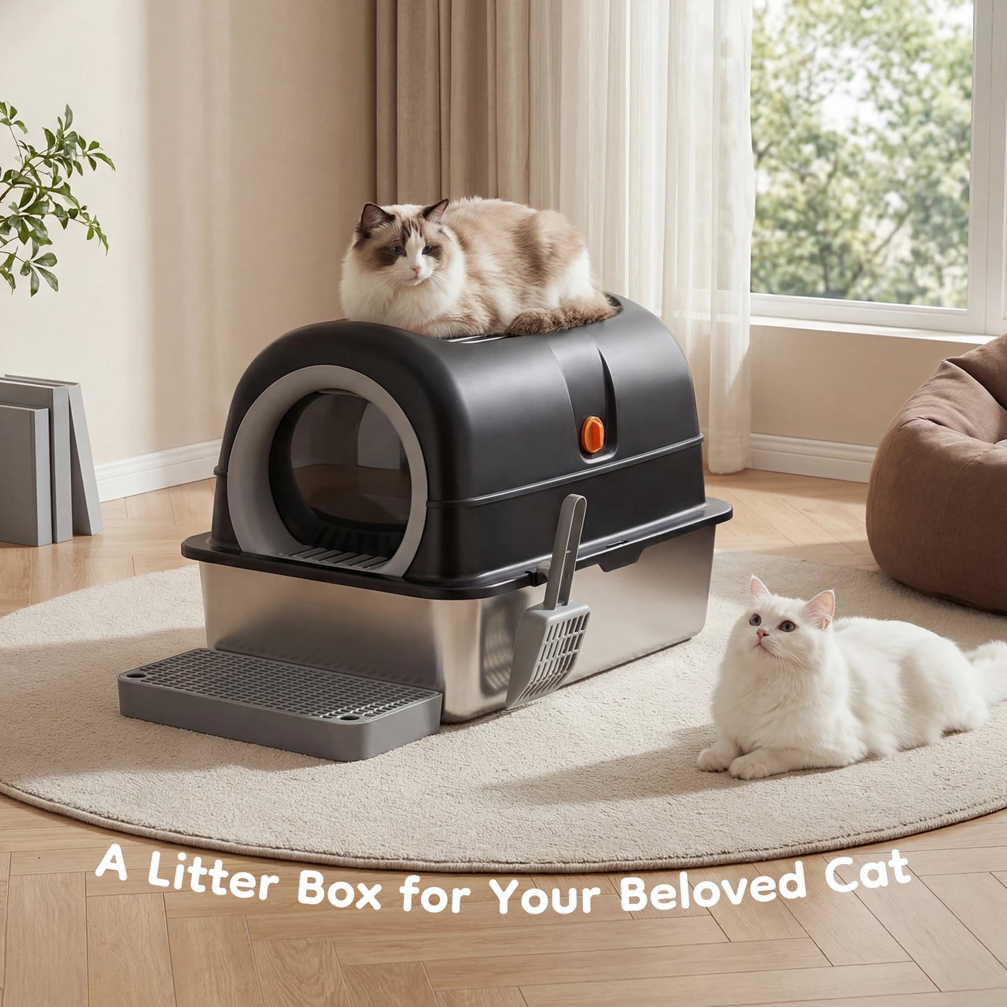 SteelGuard™ XL Stainless Litter Box