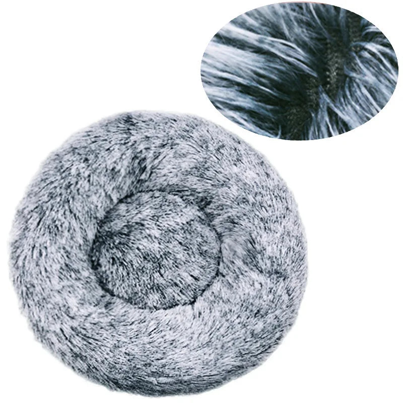 40-90cm 6 Sizes Round Pet Bed for Large Dog Bed Super Soft Cat Bed Plush Dog House for Medium Dog House Winter Warm Sleeping