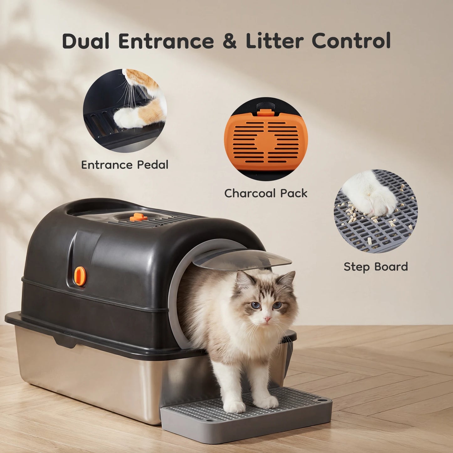 SteelGuard™ XL Stainless Litter Box