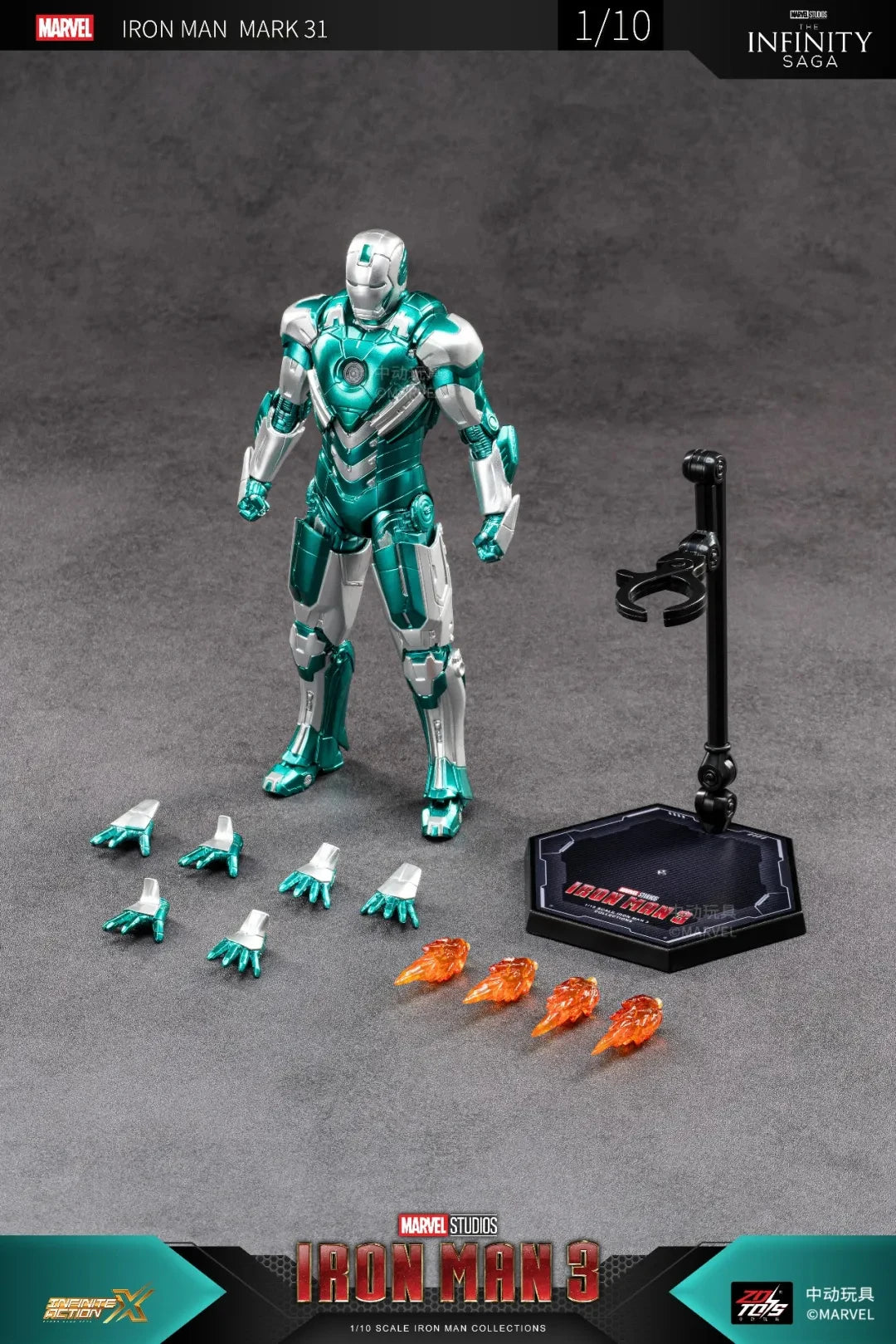 ZD Original Iron Man MK8 MK31 MK32 Piston Romeo MK10 MK19 Tiger 1/10 Armor Marvel legends Avengers Action Figure Toys Model Gift