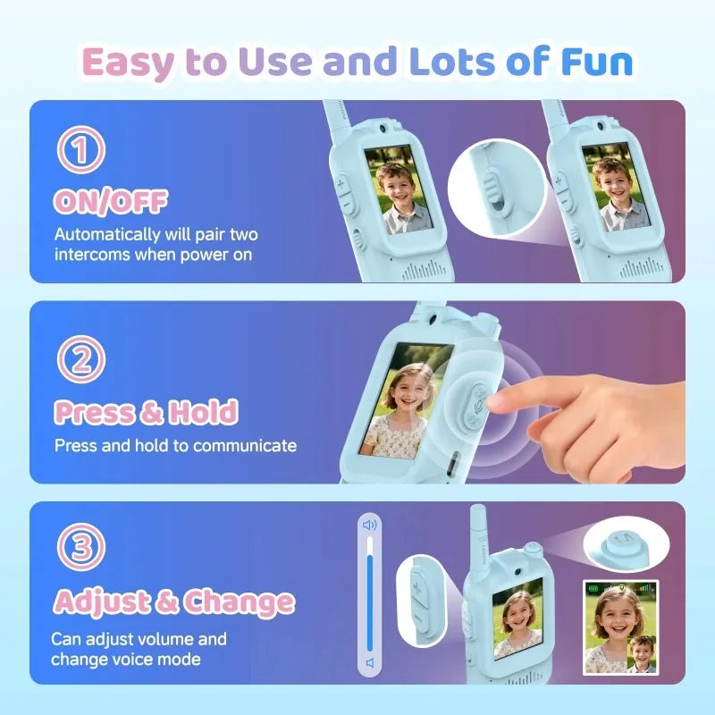 TalkVision™ Kids Video Walkie Talkie Set (2-Pack)