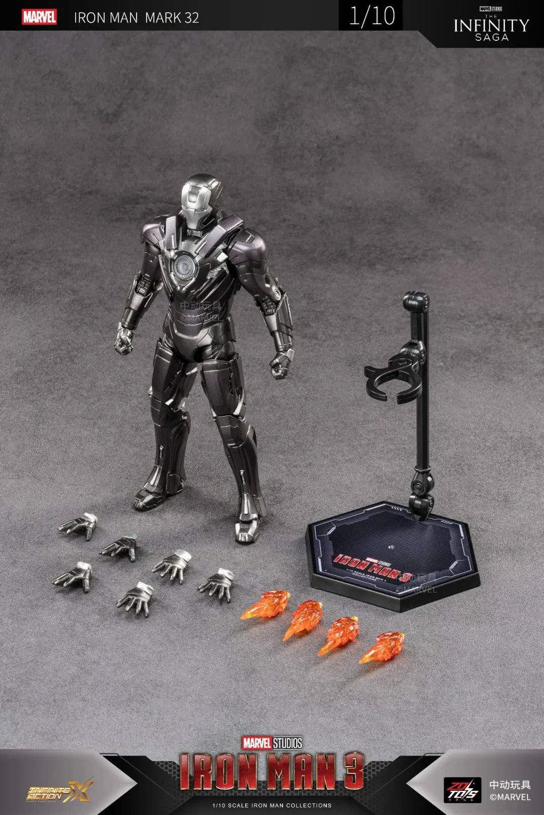 ZD Original Iron Man MK8 MK31 MK32 Piston Romeo MK10 MK19 Tiger 1/10 Armor Marvel legends Avengers Action Figure Toys Model Gift